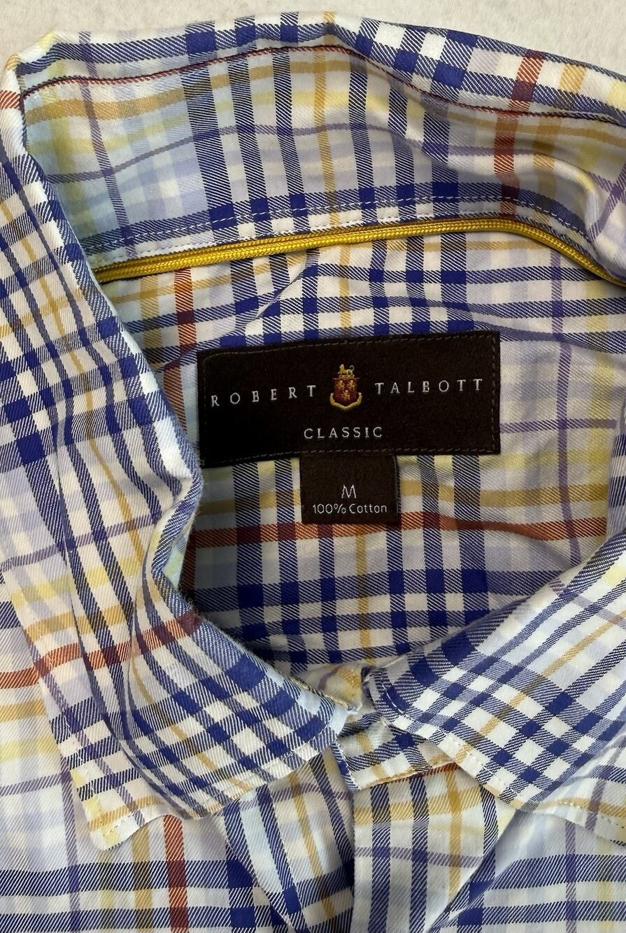 Robert Talbott Classic shirt medium plaid Preppy Designer